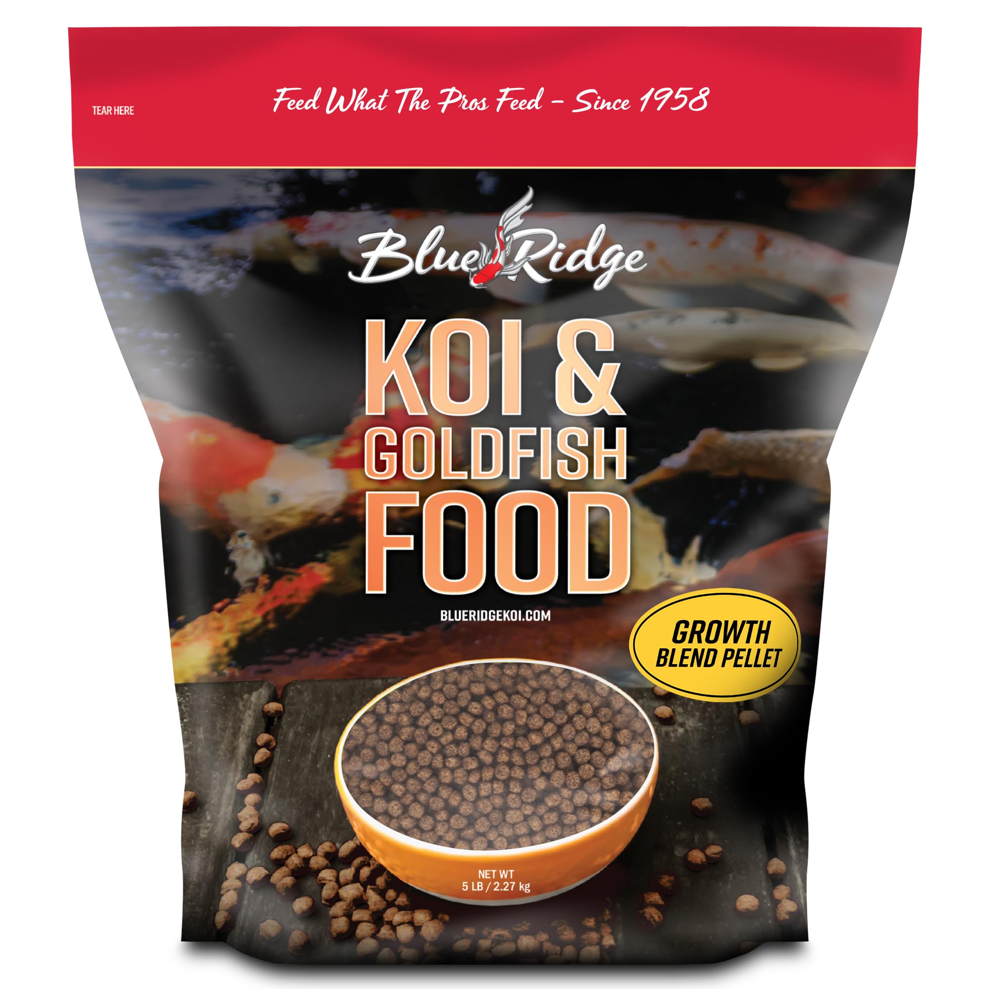 Blue Ridge Koi Food pellets flotantes para koi, favorecen crecimiento saludable