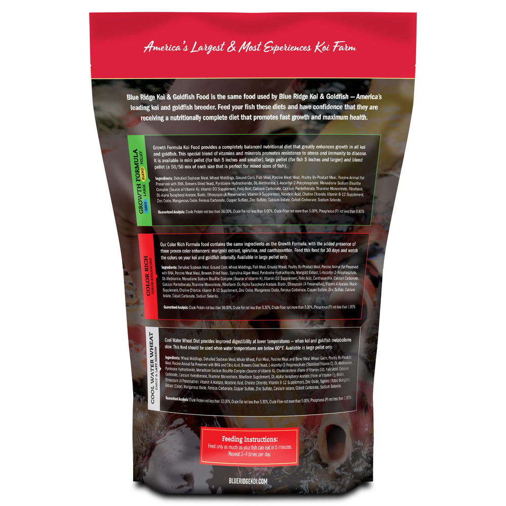 Blue Ridge Koi Alimento: pellets flotantes para koi y goldfish
