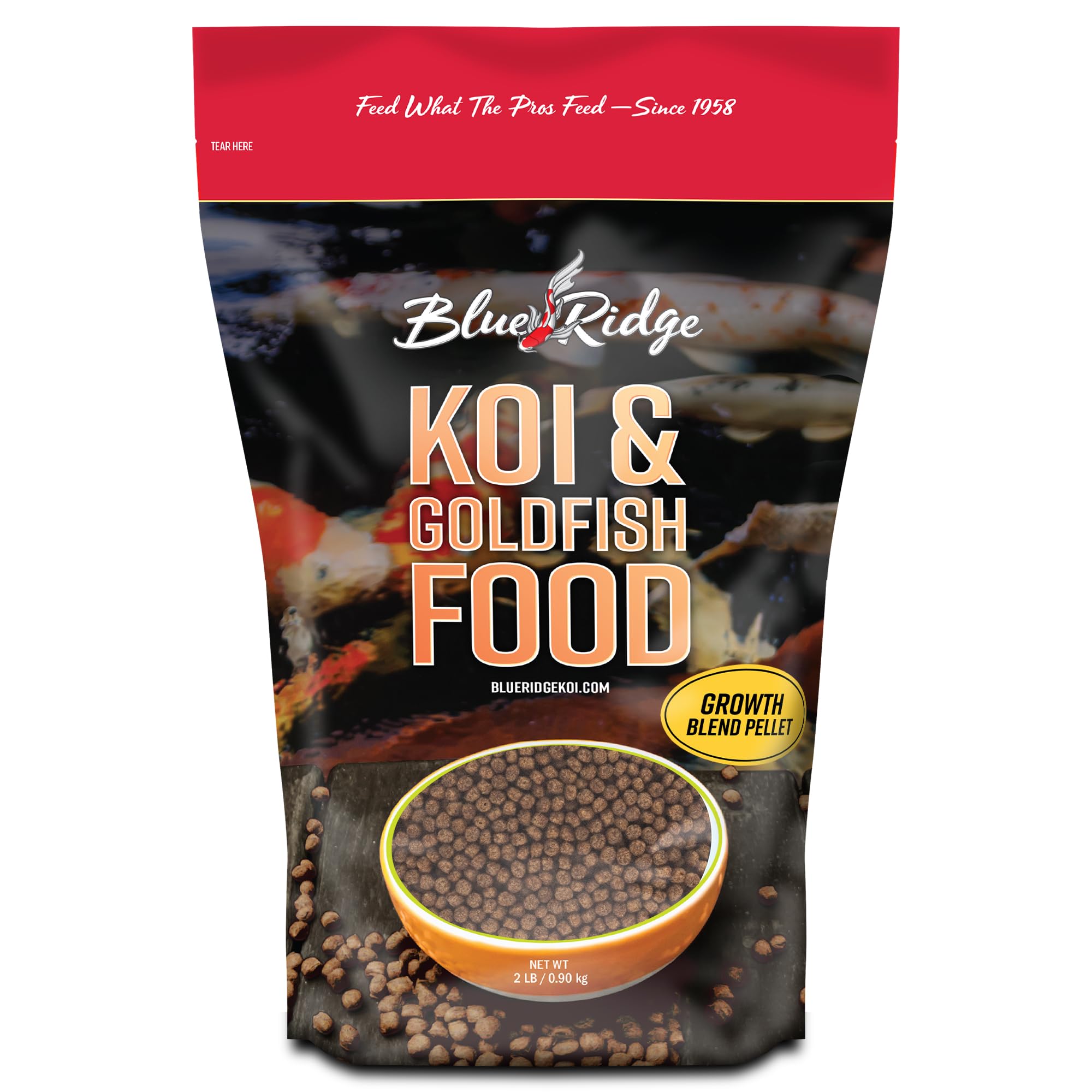Blue Ridge Koi Food: pellets de rápida digestión para koi y goldfish.