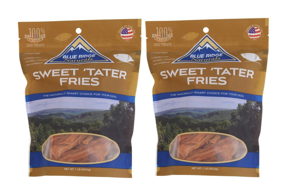 Blue Ridge Naturals bastones de batata dulce 1 libra, snack natural para perros