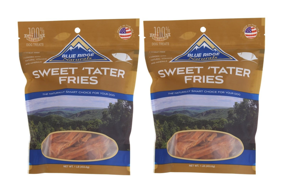 Blue Ridge Naturals bastones de batata dulce 1 libra, snack natural para perros