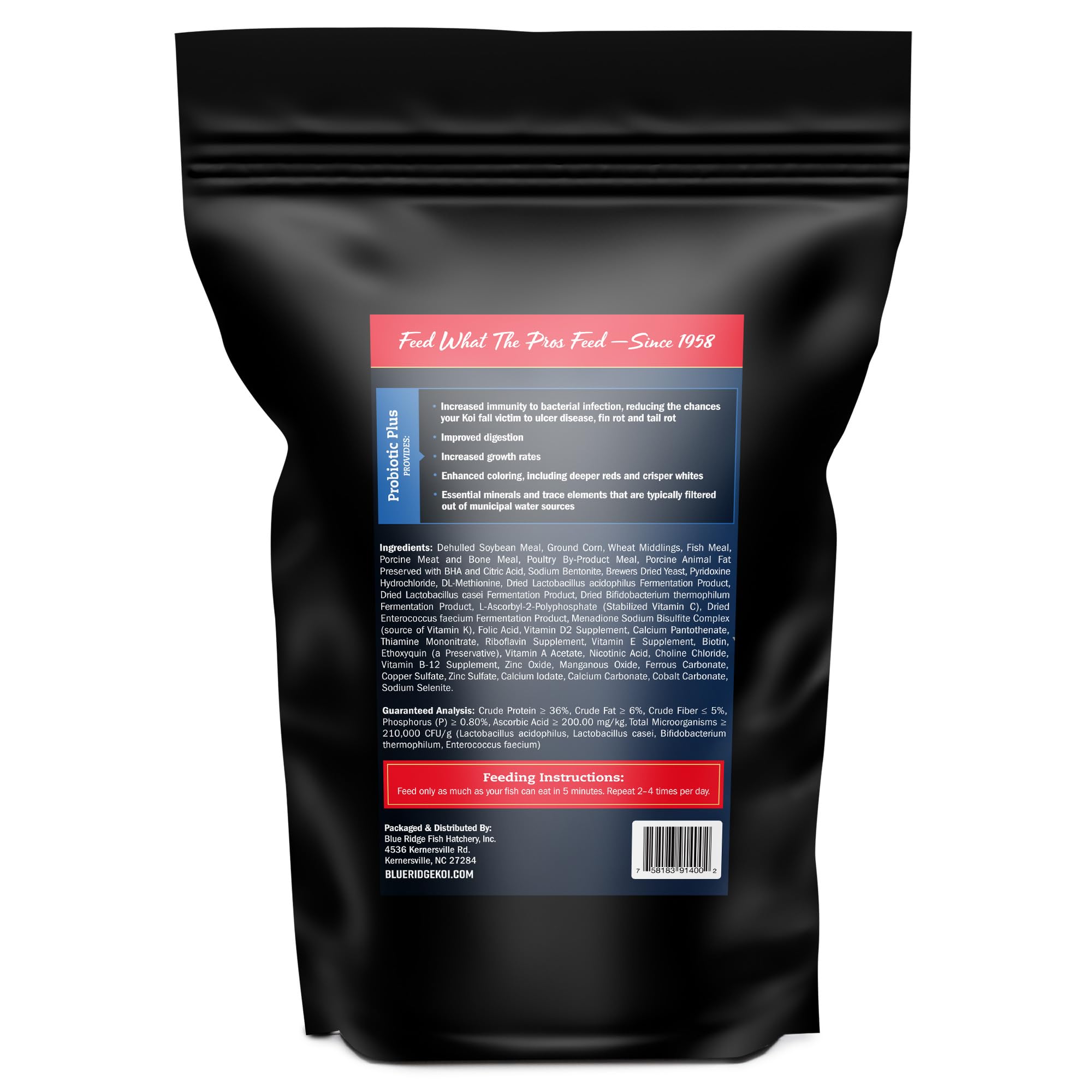 Blue Ridge Probiotic Plus granulos flotantes, fáciles de comer para koi