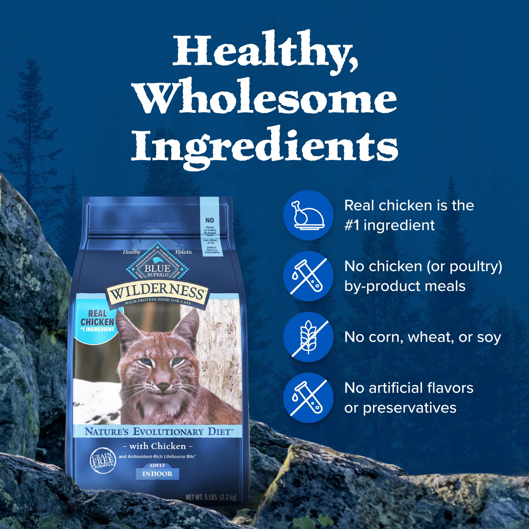 BLUE WILDERNESS sin maíz trigo ni soya para gatos sensibles