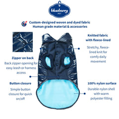 Blueberry Pet chaqueta para perro, espalda 18,5 pulgadas, ajuste cómodo para perros grandes