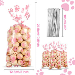 Blulu bolsas translúcidas para regalos de mascota, cuidadas y festivas.