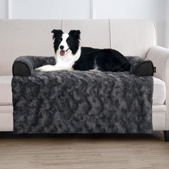 Cama blunique para perro grande en el sofá con soporte suave
