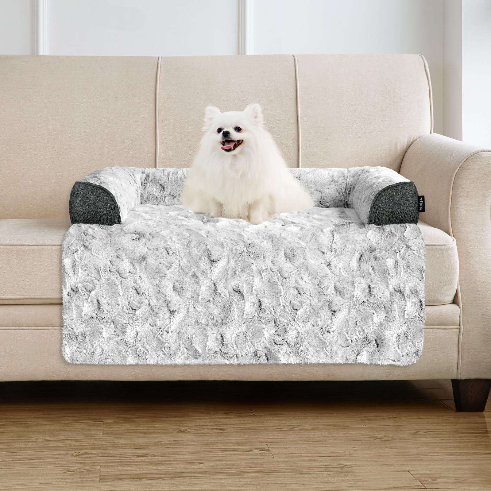 blunique cama para perro pequeño en sofá con confort suave