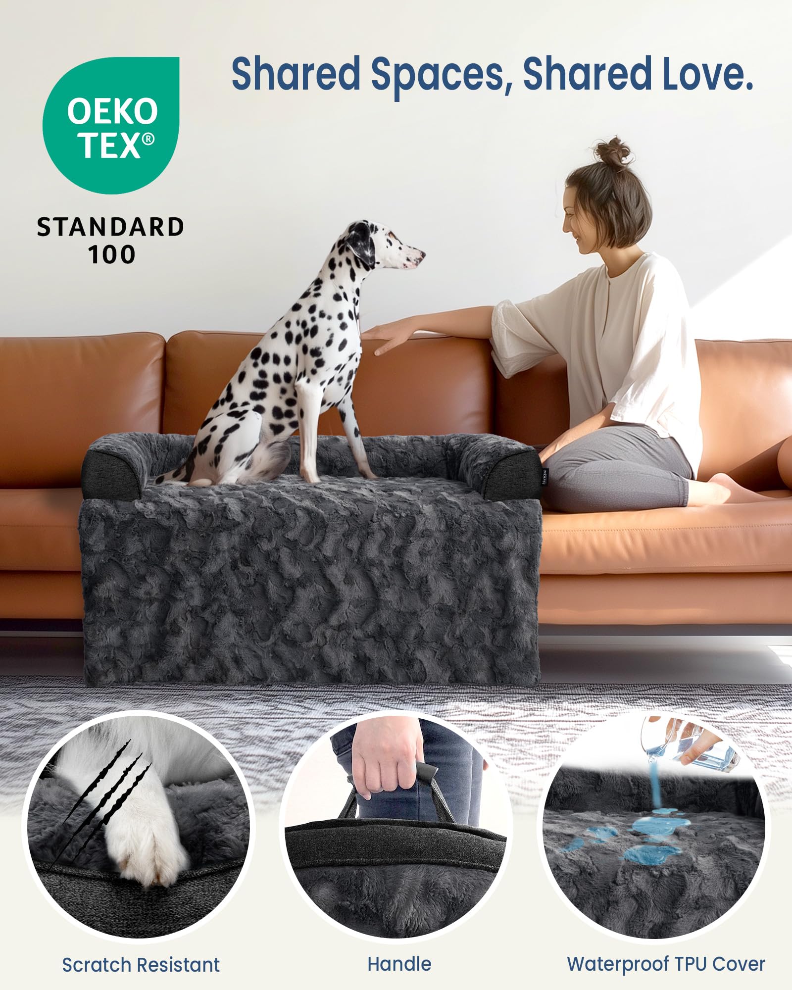 Funda desmontable de blunique para cama de perro lavable