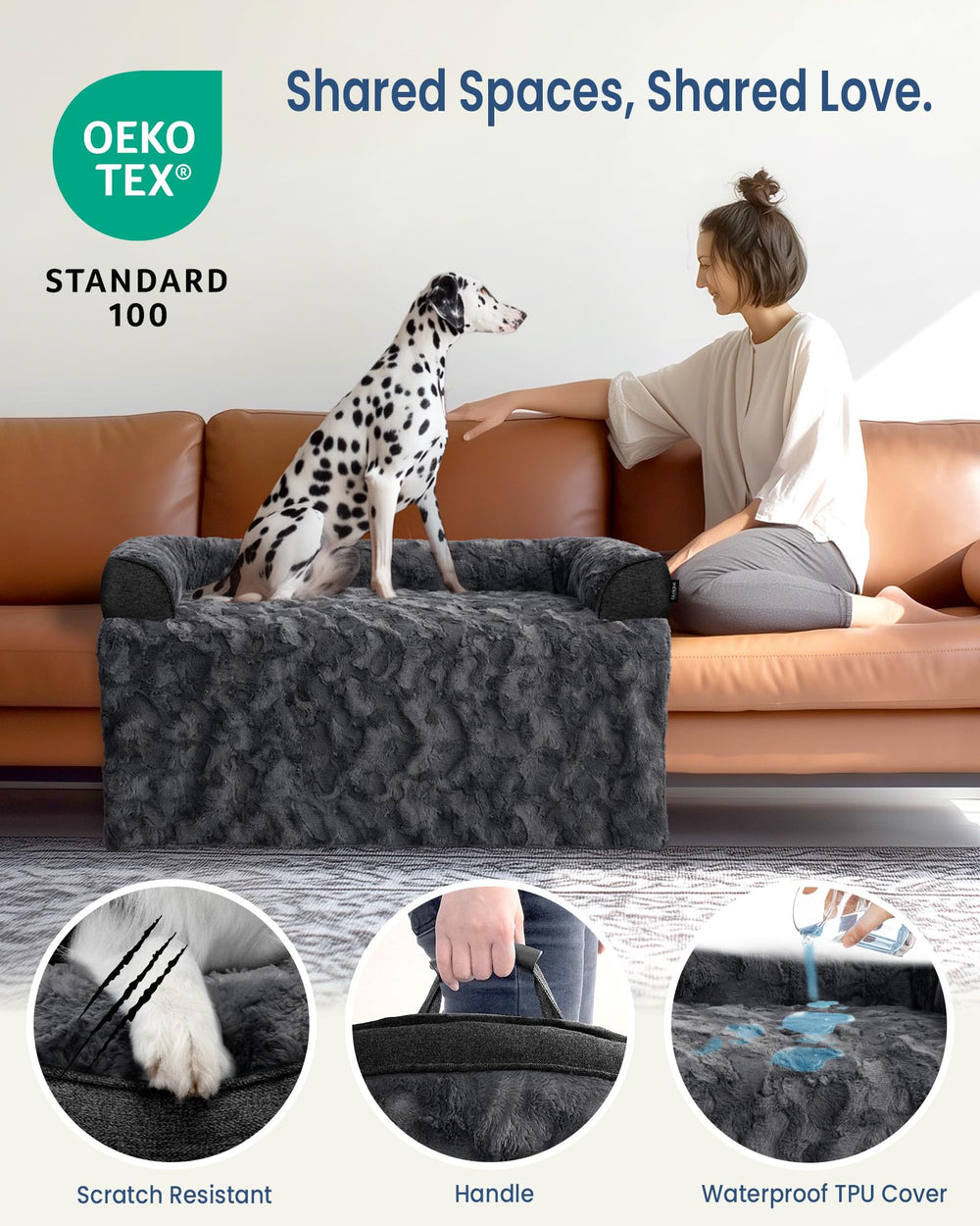 Funda desmontable de blunique para cama de perro lavable