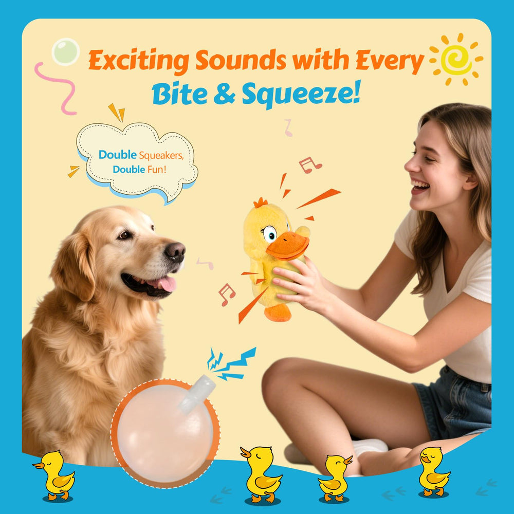 BluPup patito parlante alas crujientes estimulan sentidos durante la sesión de juego