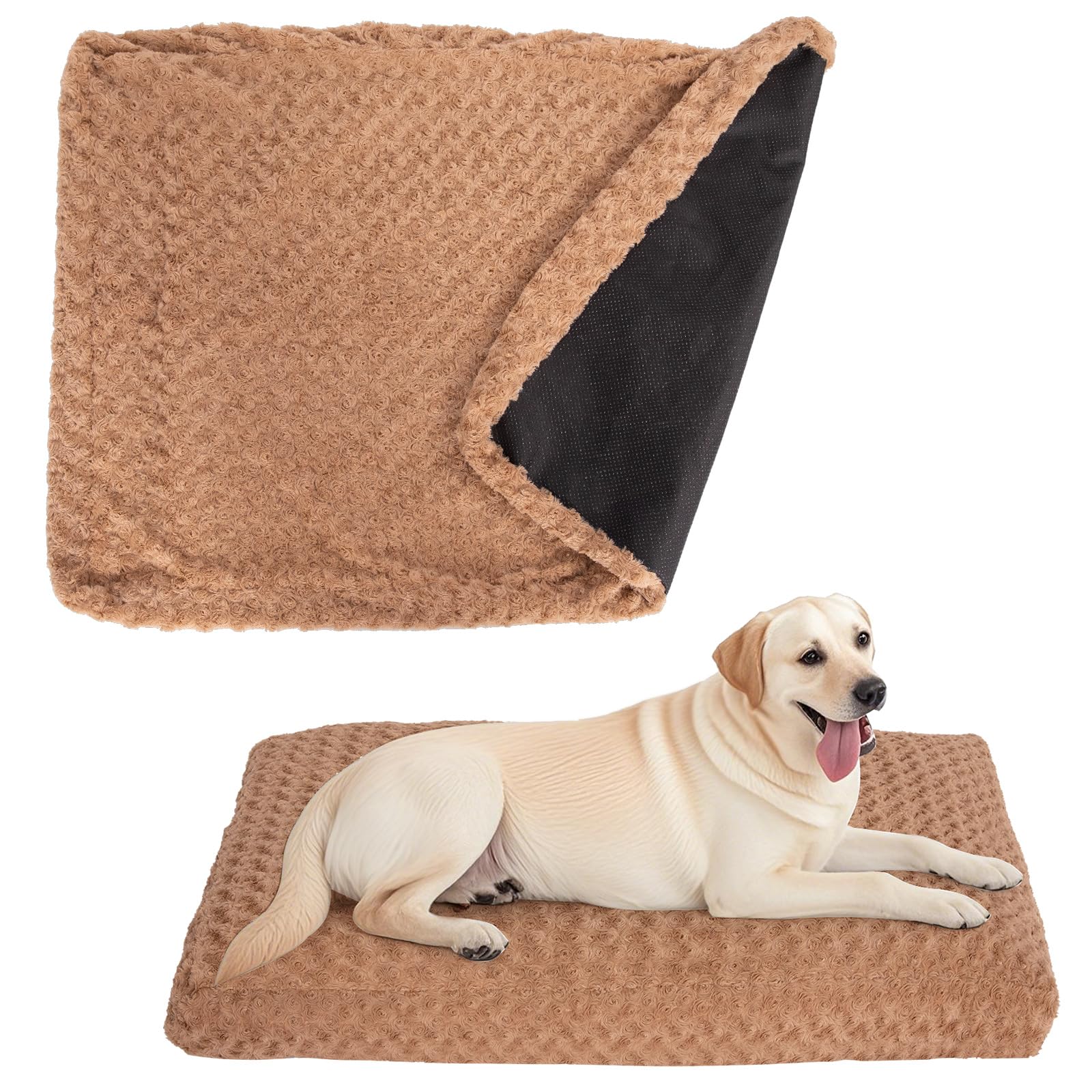 BLVOTKRO funda cama perro terciopelo rosa, tacto suave para siestas cómodas.