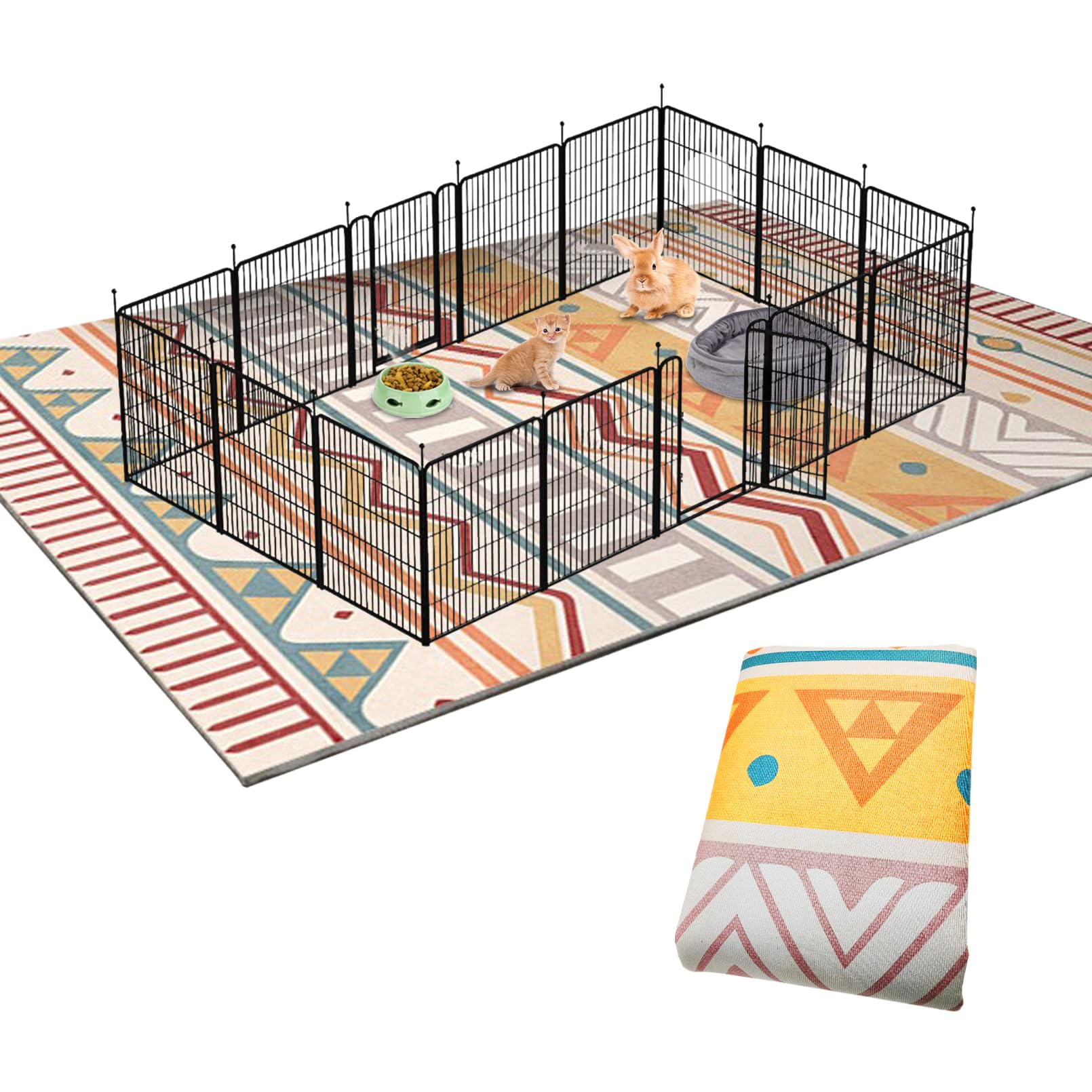 BNOSDM cubre-jaula conejos 79x55 cama suave y limpia para mascotas.