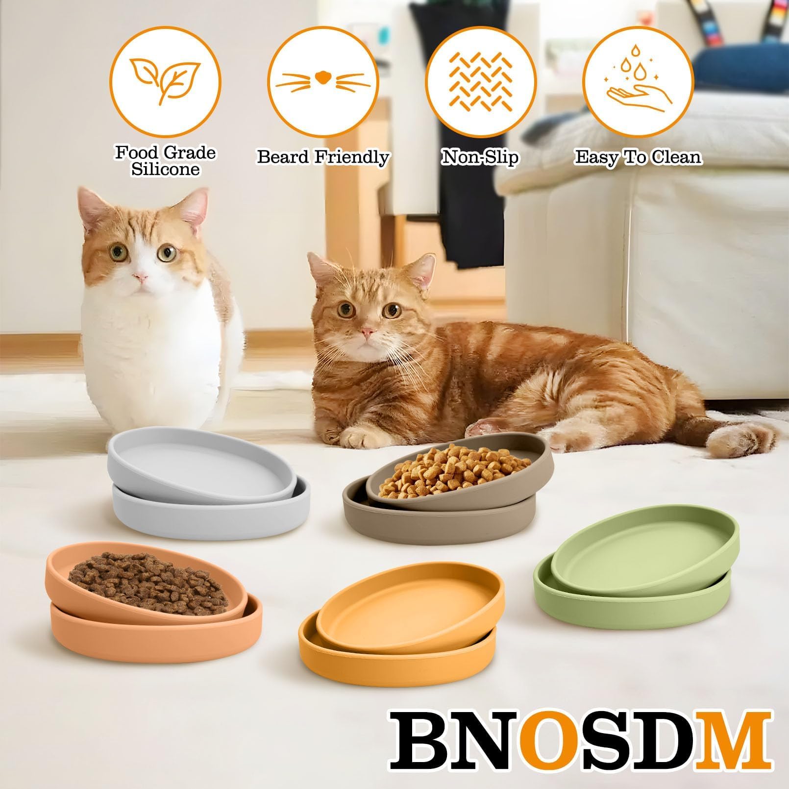 BNOSDM plato-silicona-uso-para-comida-seca-y-humeda: adecuado para distintos tipos de comida.