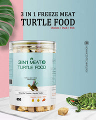 BNYEE 3-in-1 Turtle Food closeup shows textured crumbs preserving flavor for picky eaters.