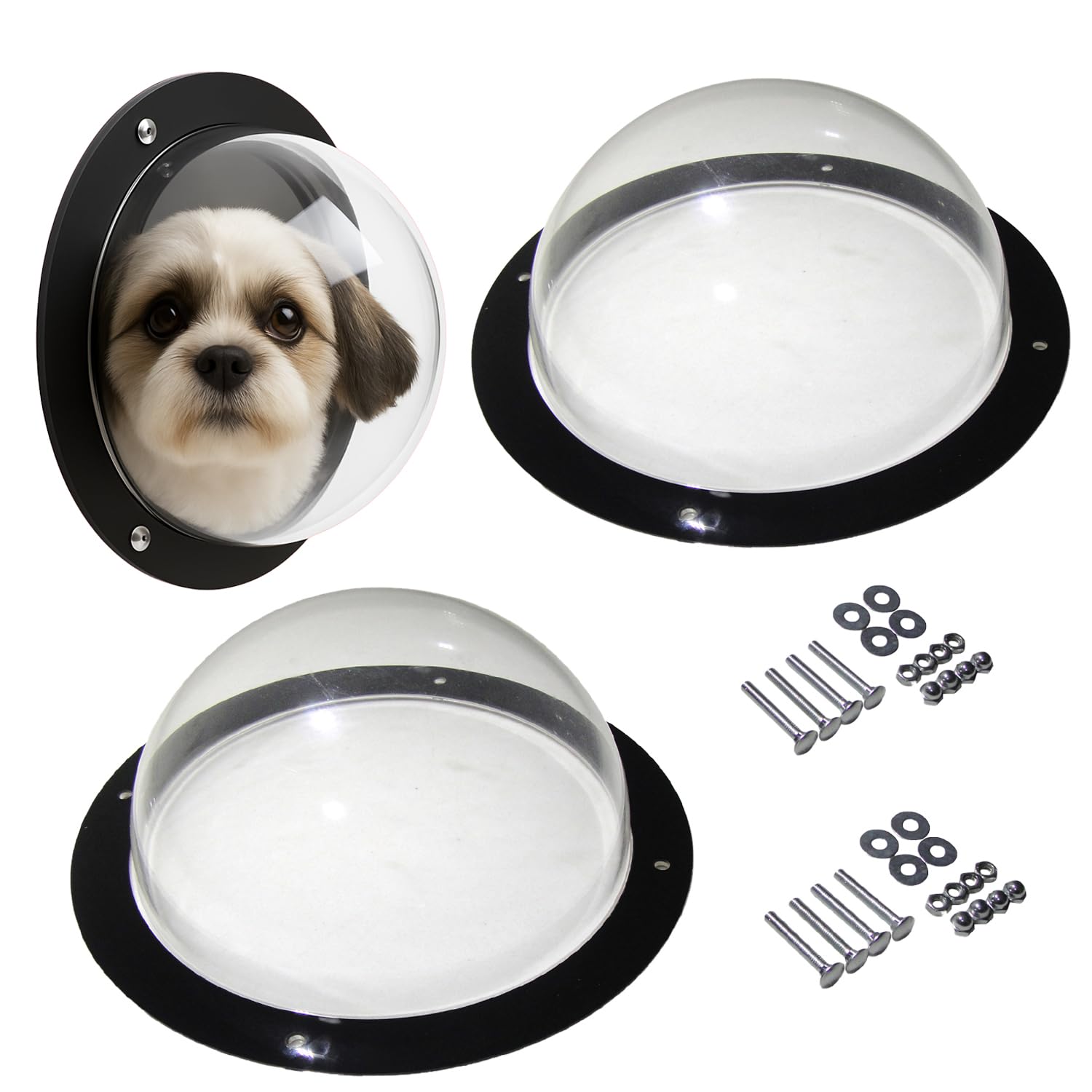BobbyPet Ventana perro domo vista clara de 12-4pulgadas para interacción