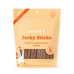 Friandise Bocce's Bakery jerky-stick dinde et patate douce, protéines naturelles pour chiens actifs.
