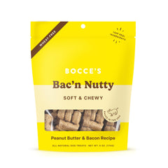 Golosina Bocce's Bakery Premios para perro tocino y maní, suave y masticable.