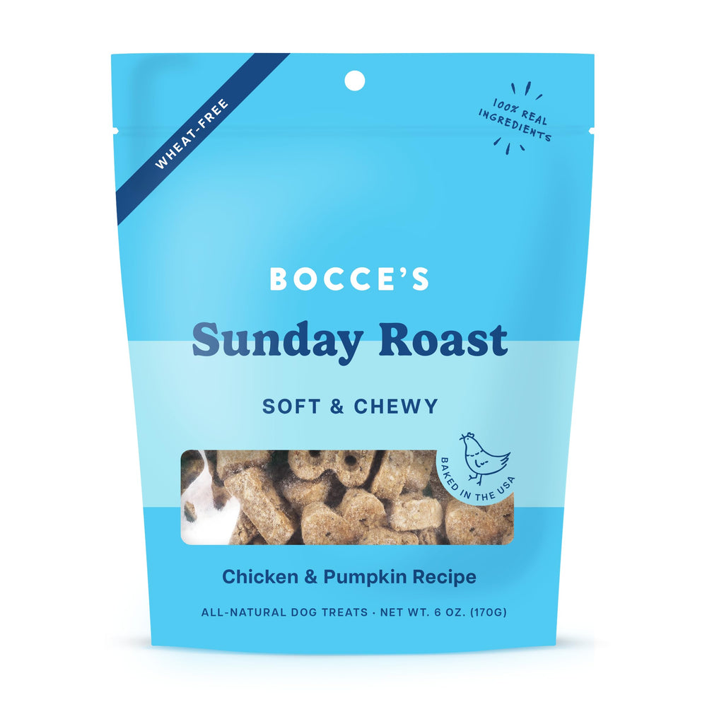 Bocce's Bakery: tratamiento blando pollo-calabaza, perfecto para mordidas suaves.