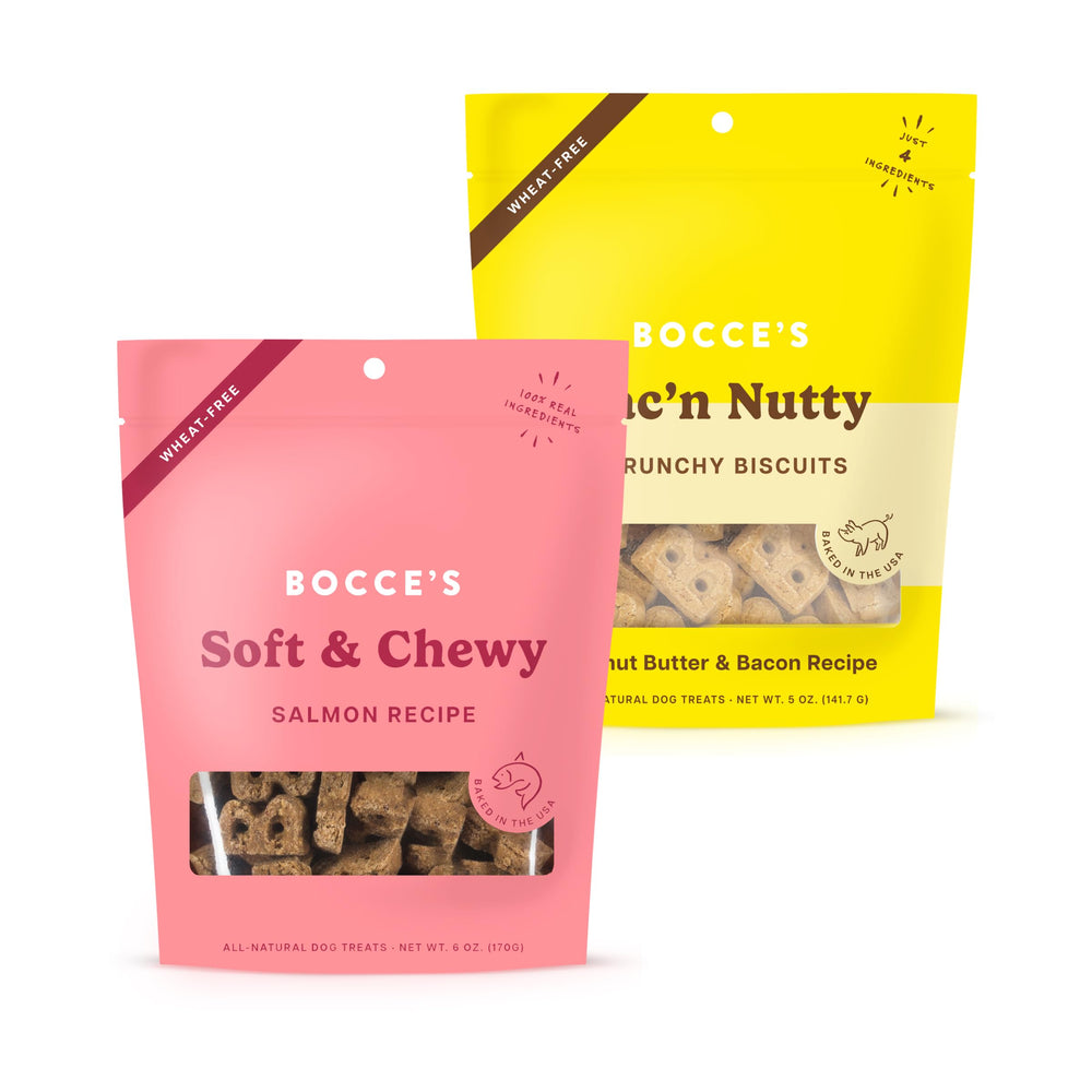 Galleta de salmón Bocce’s Bakery para perros, mordida suave y sabrosa.