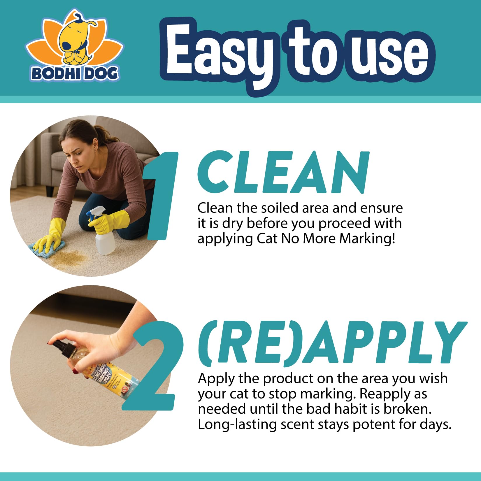 Bodhi Dog Cat No More Marking Spray – aplicación en telas y muebles