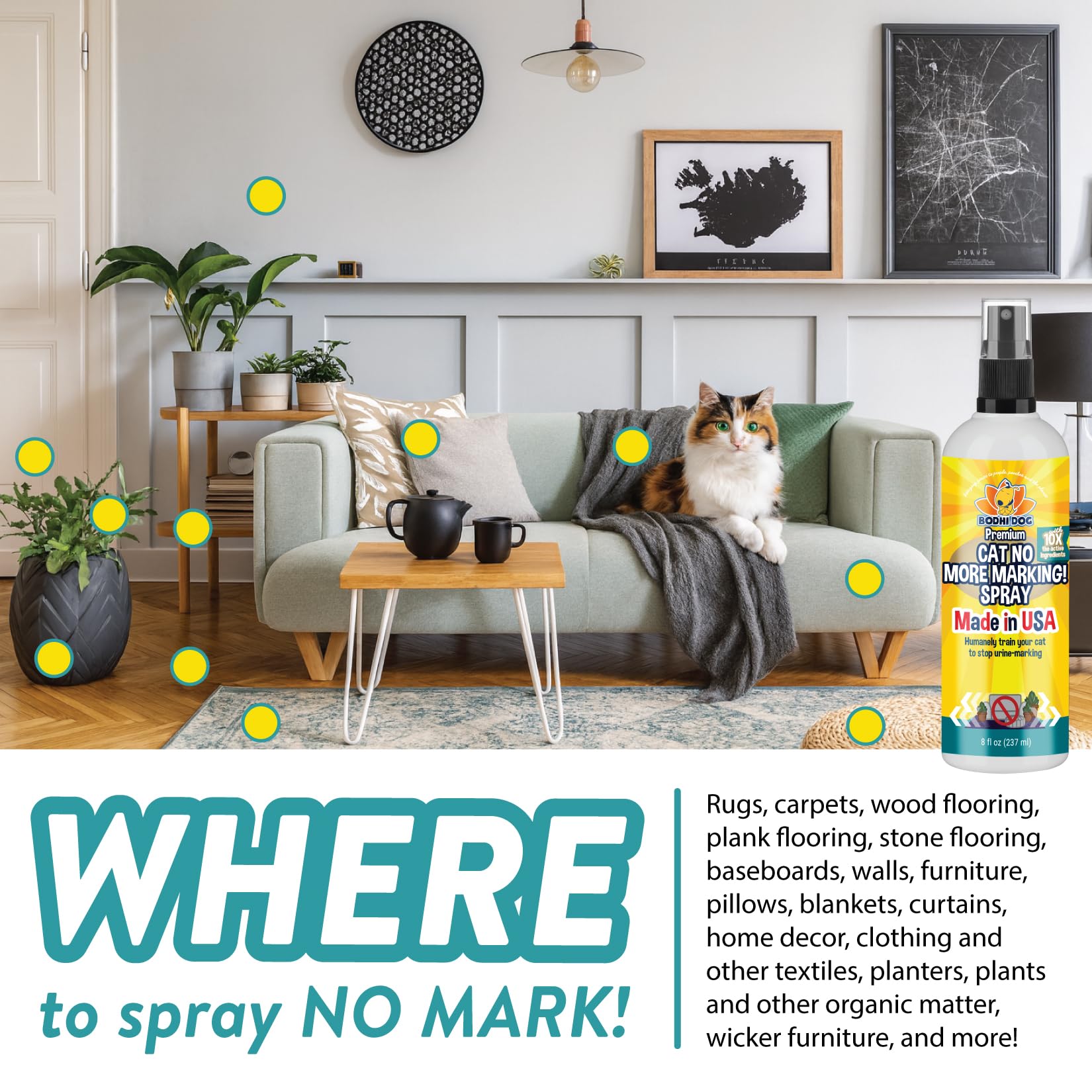 Bodhi Dog Cat No More Marking Spray – neutraliza olores de marcaje de forma suave