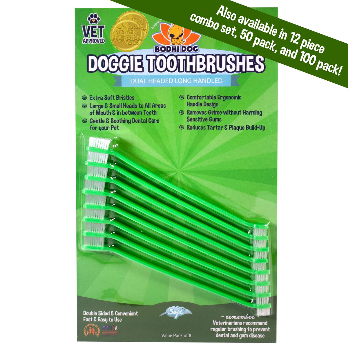 Bodhi Dog cepillo-dientes-doble-cabeza facilita limpieza suave para perros y gatos