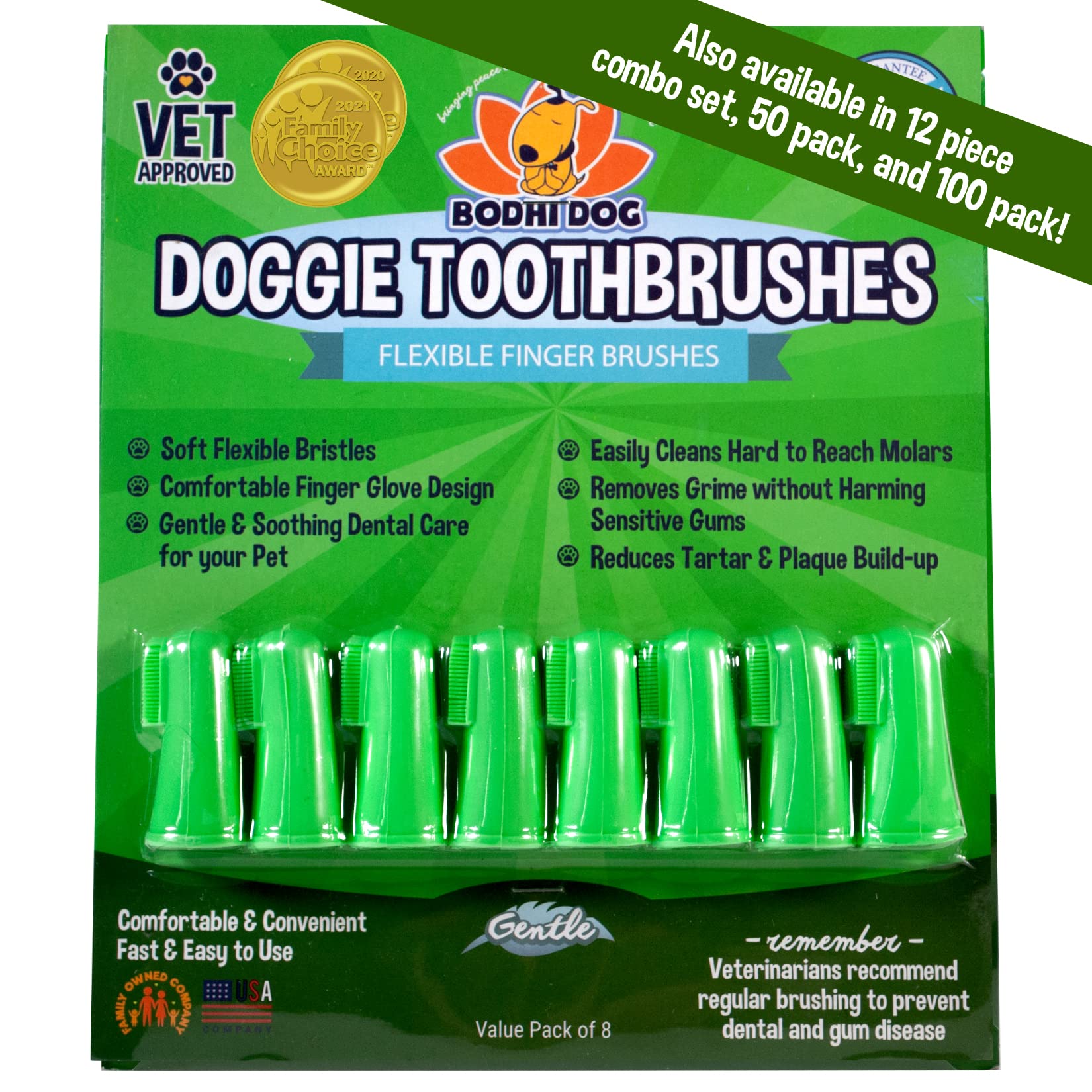 Bodhi Dog guante dedo cepillado dientes para higiene dental suave en mascotas