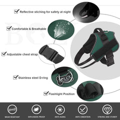 Bolux arnés medio con mango ergonómico para control suave durante caminatas.