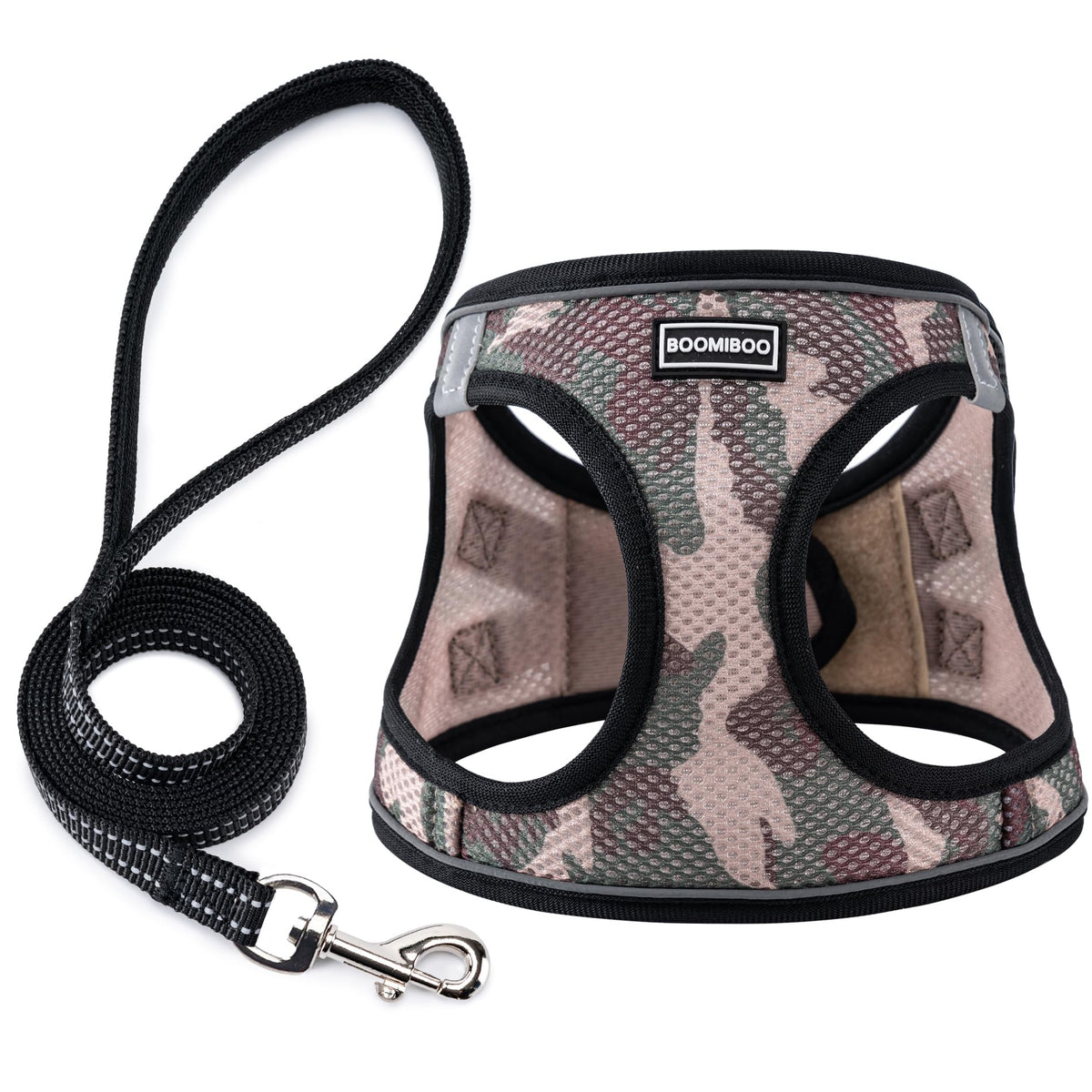 BOOMIBOO arnés ajustable de malla para perros y gatos, camuflado XS, cómodo y seguro
