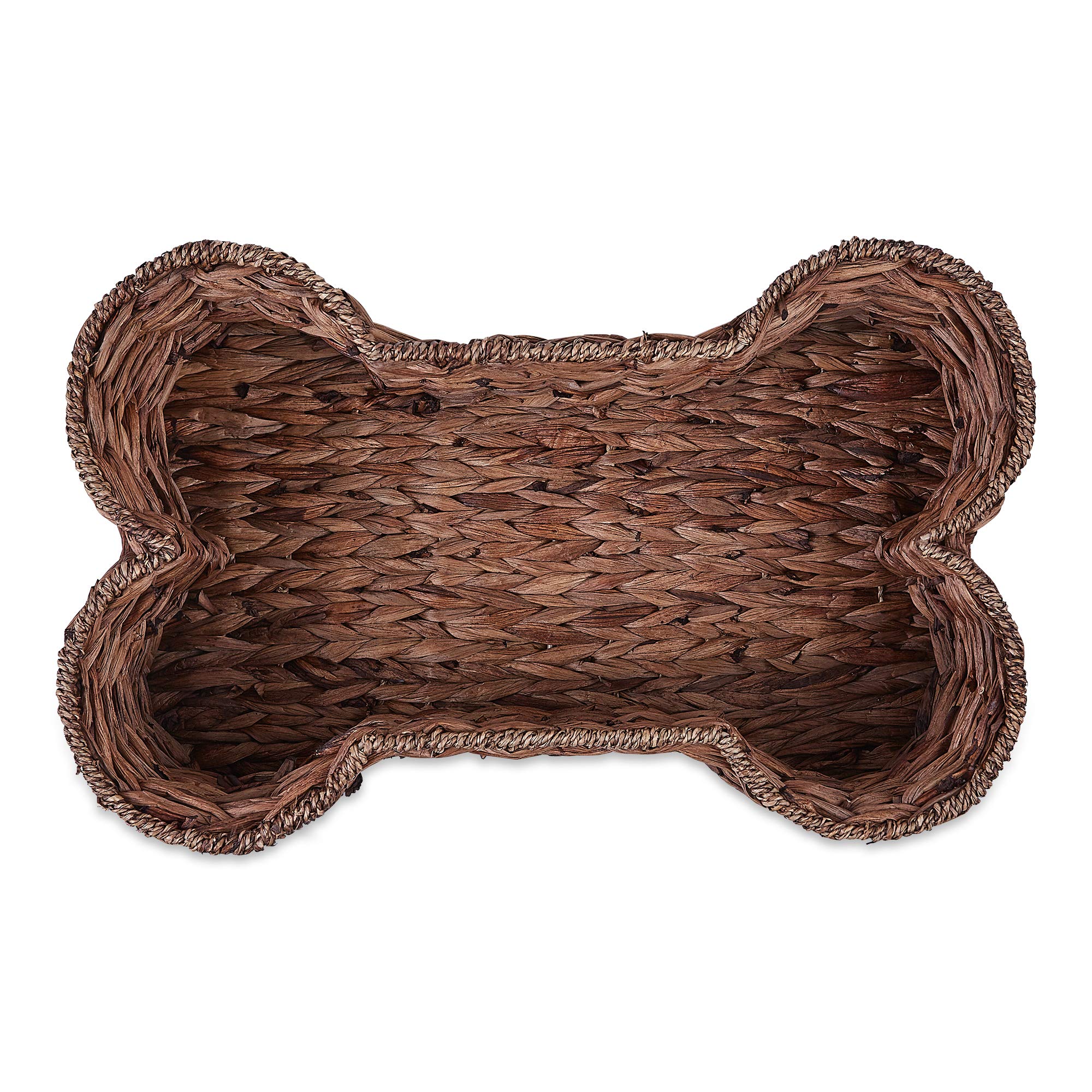 Cesta Bone Dry decorativa marrón oscuro para sala y organización de mascotas.