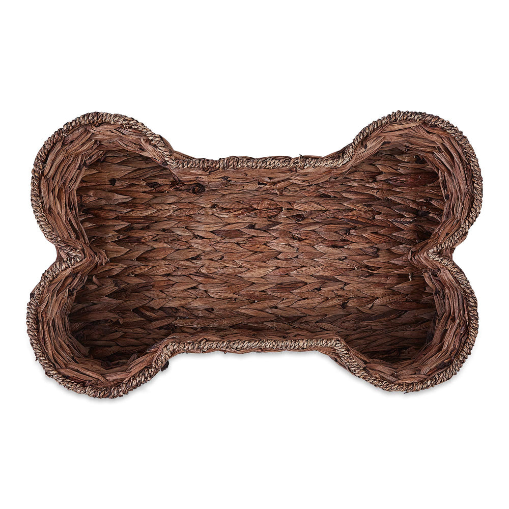 Cesta Bone Dry decorativa marrón oscuro para sala y organización de mascotas.