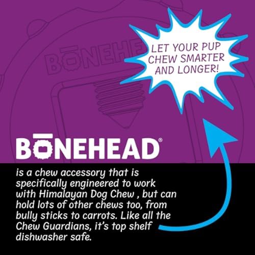 Himalayan Dog Chew Bonehead grande: nylon duradero para uso prolongado.