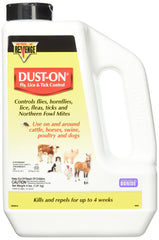 Bonide control de moscas y garrapatas en polvo para caballos y ganado, protección duradera