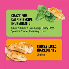 Bonkers Purrpops, deshidratados de alto contenido proteico, snack crujiente para recompensar.