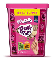 Bonkers Purrpops piruleta de pollo con hierba gatera para entrenamiento y juego