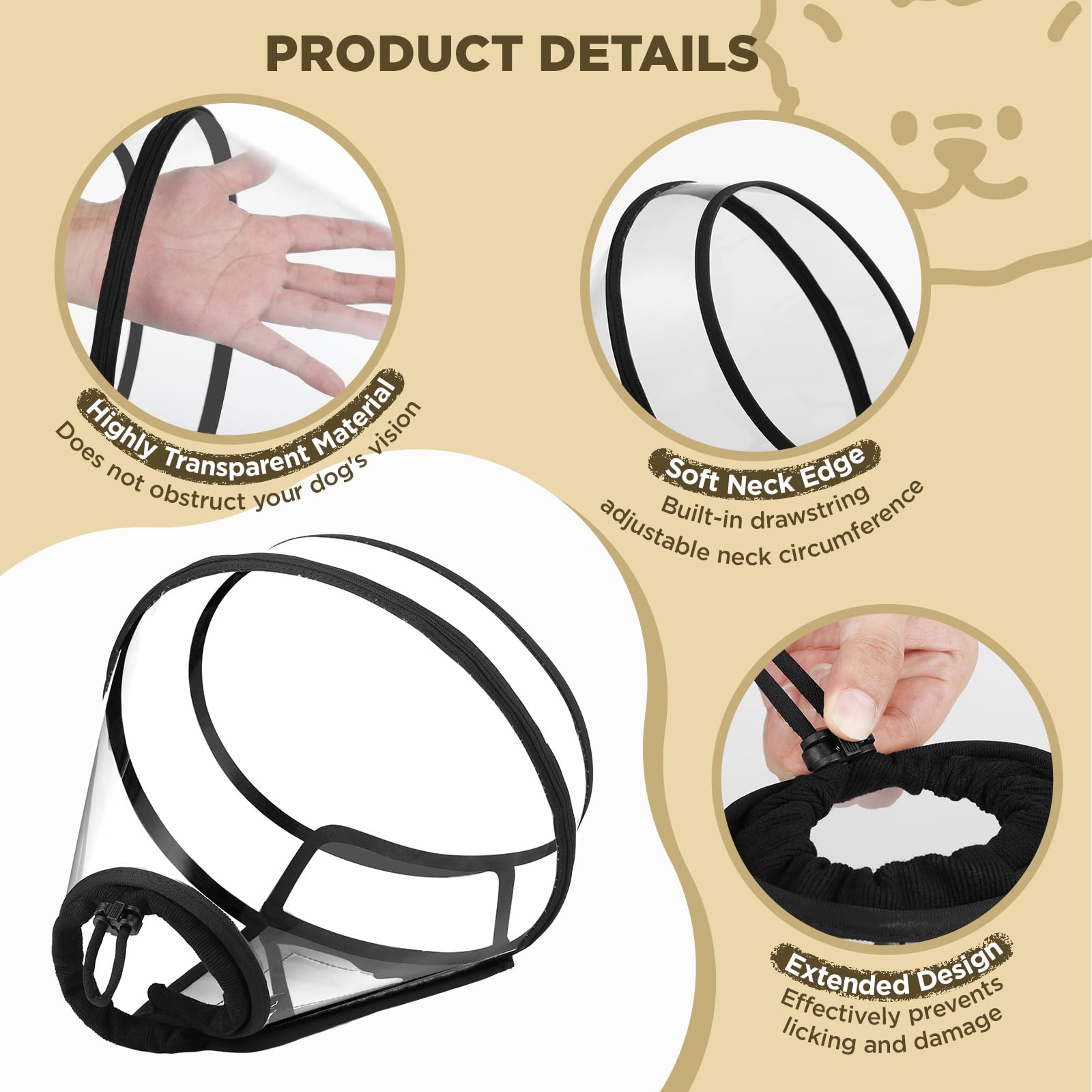 BONTHEE collar, comodidad suave, borde acolchado para uso diario sin molestia.