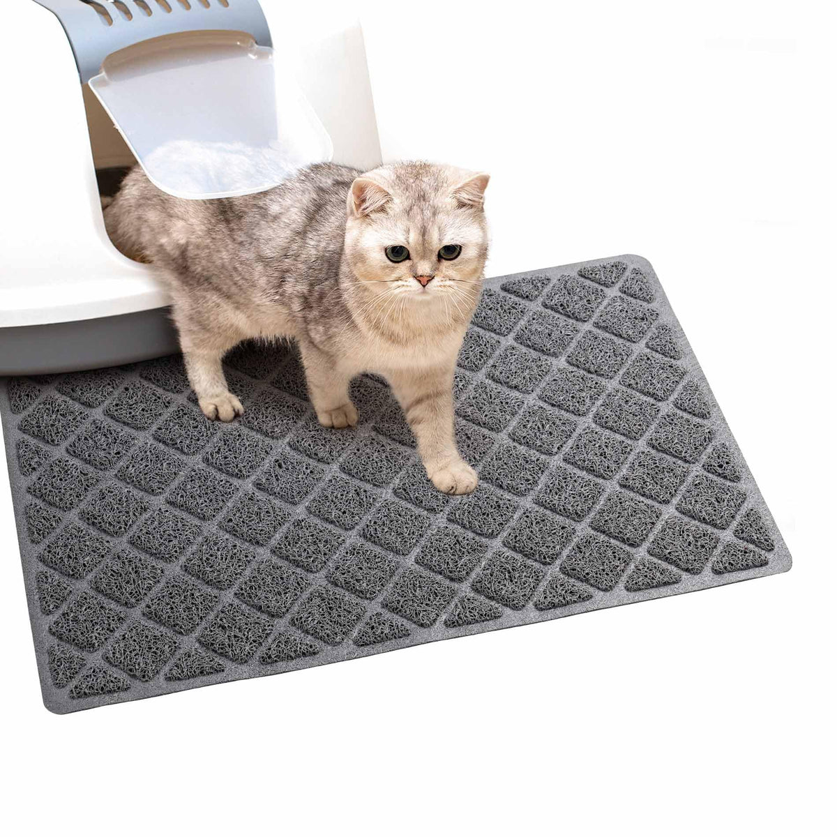 BOOMIBOO mat arenero gato-frontal, captura desechos para suelos limpios