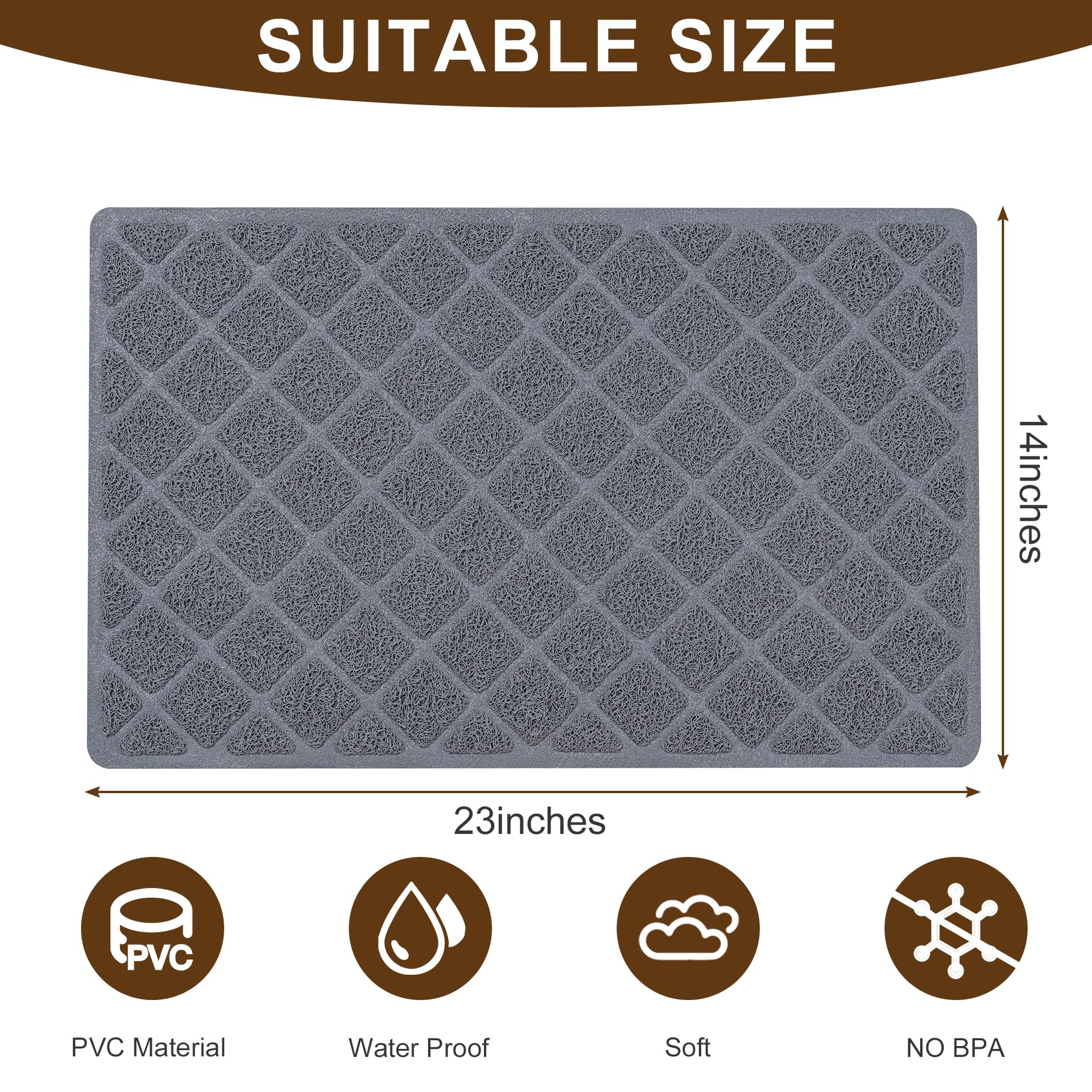 BOOMIBOO mat arenero gato, superficie PVC resistente y fácil de limpiar