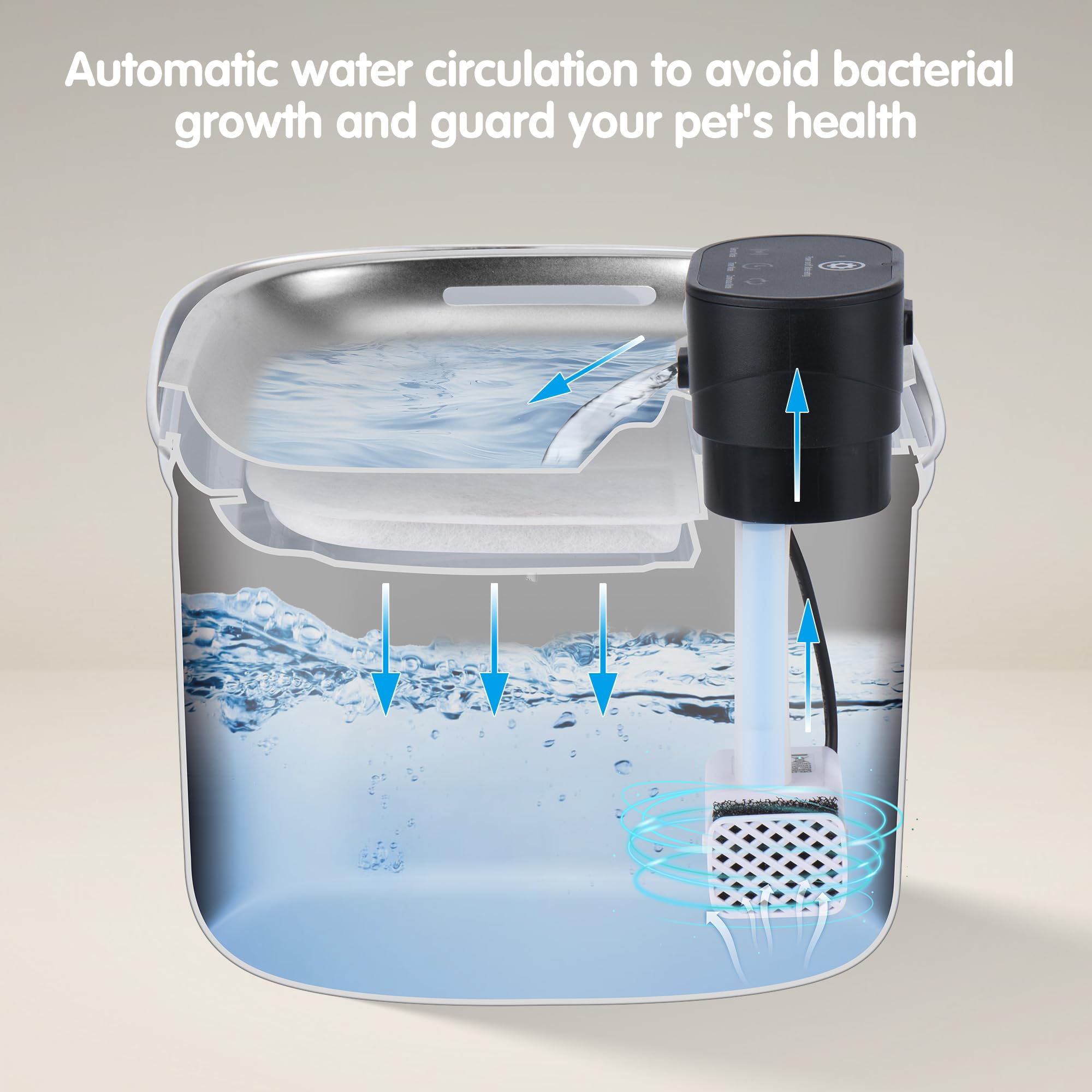BOORCA Fontana con modo sensor para un flujo automático al detectar al animal.