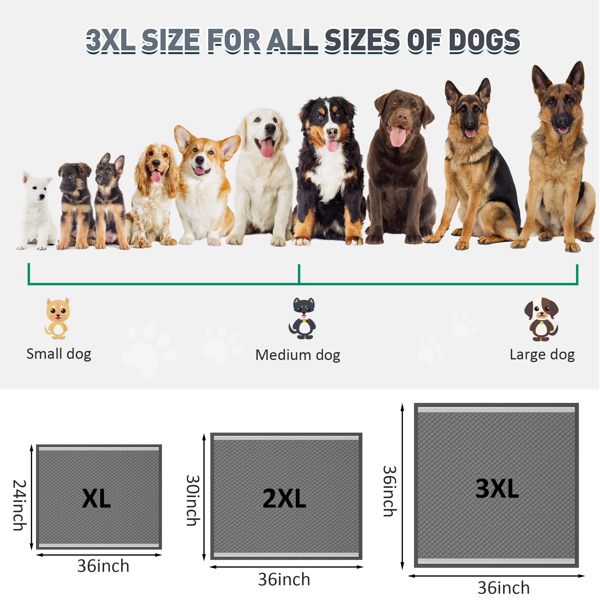 Boscute Pads tamaño XXXL apto para perros grandes y cachorros