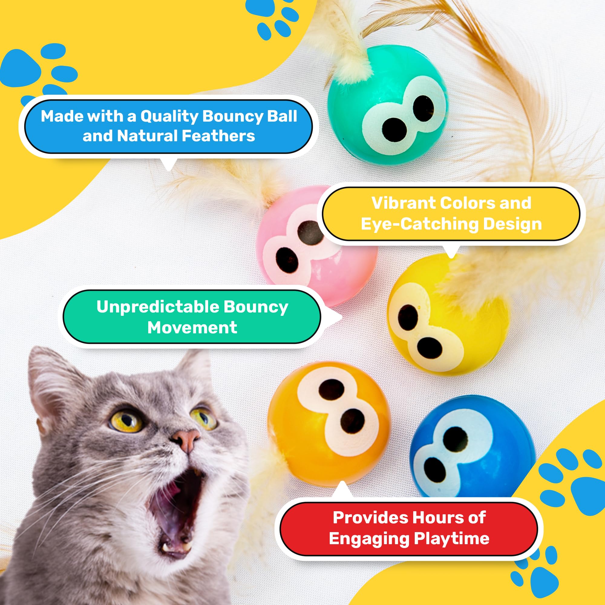 Bouncy Tails juguete para gatos con plumas y movimiento impredecible