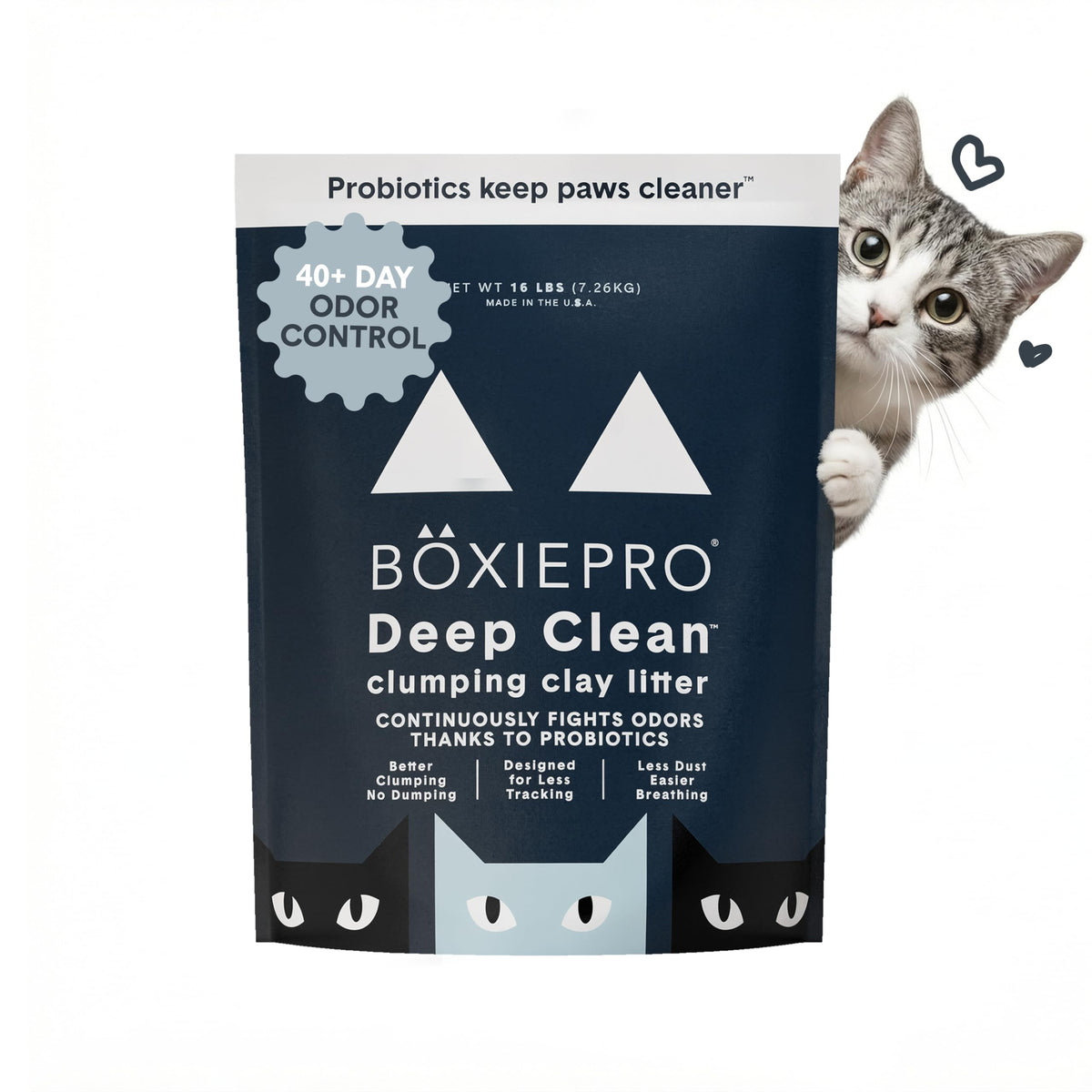 BoxiePro con control de olor 40 días para la caja de gatos.