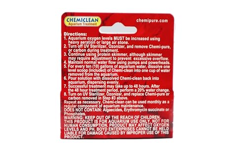 Boyd Chemi-Clean 6g seguridad-peces-corales, apto para uso en acuarios sin afectar invertebrados.