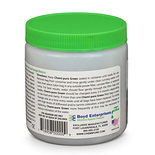 Boyd Chemi Pure Green con carbón pelletizado para agua más clara.