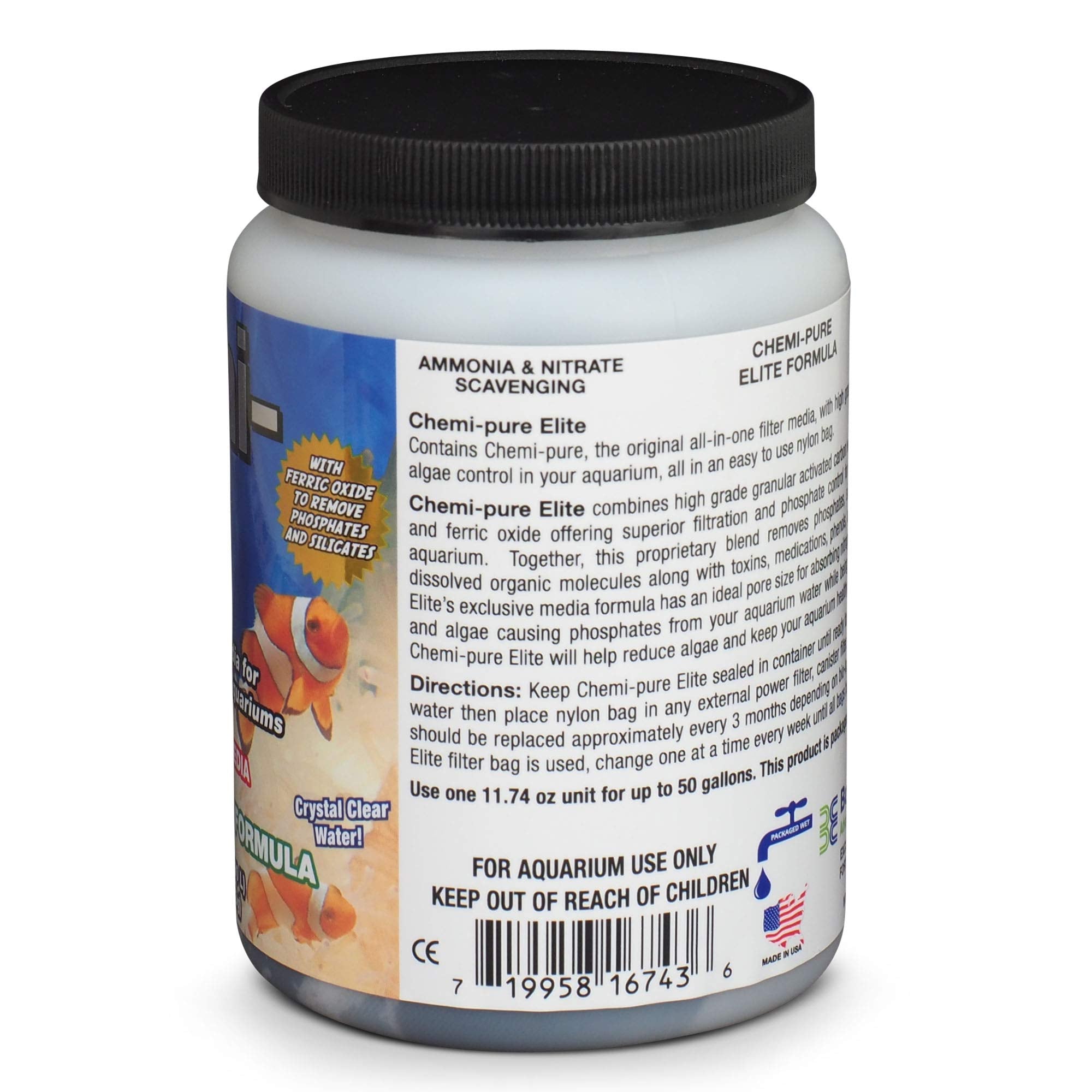 Chemipure Elite en acuario mejora filtración y reduce olores.