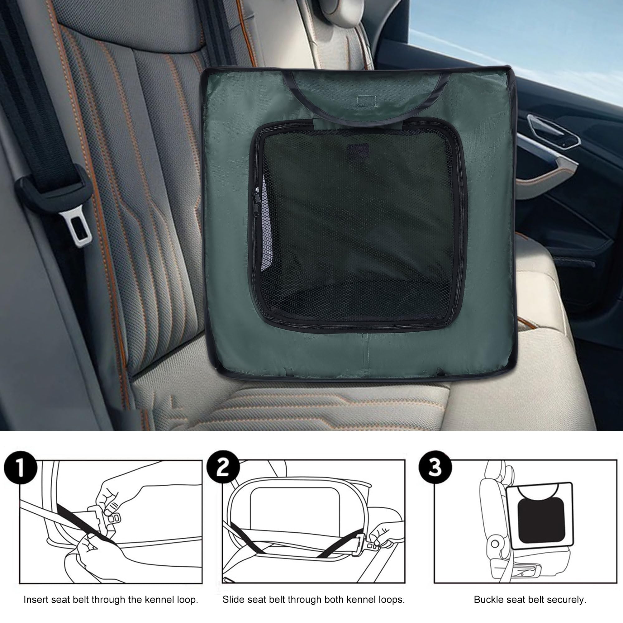 BOYUZHE jaula para coche, segura y fija, para viajes sin preocupaciones.