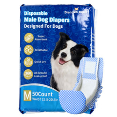 Pañales Brandon-super para perros macho, empaque de 50 unidades para uso diario