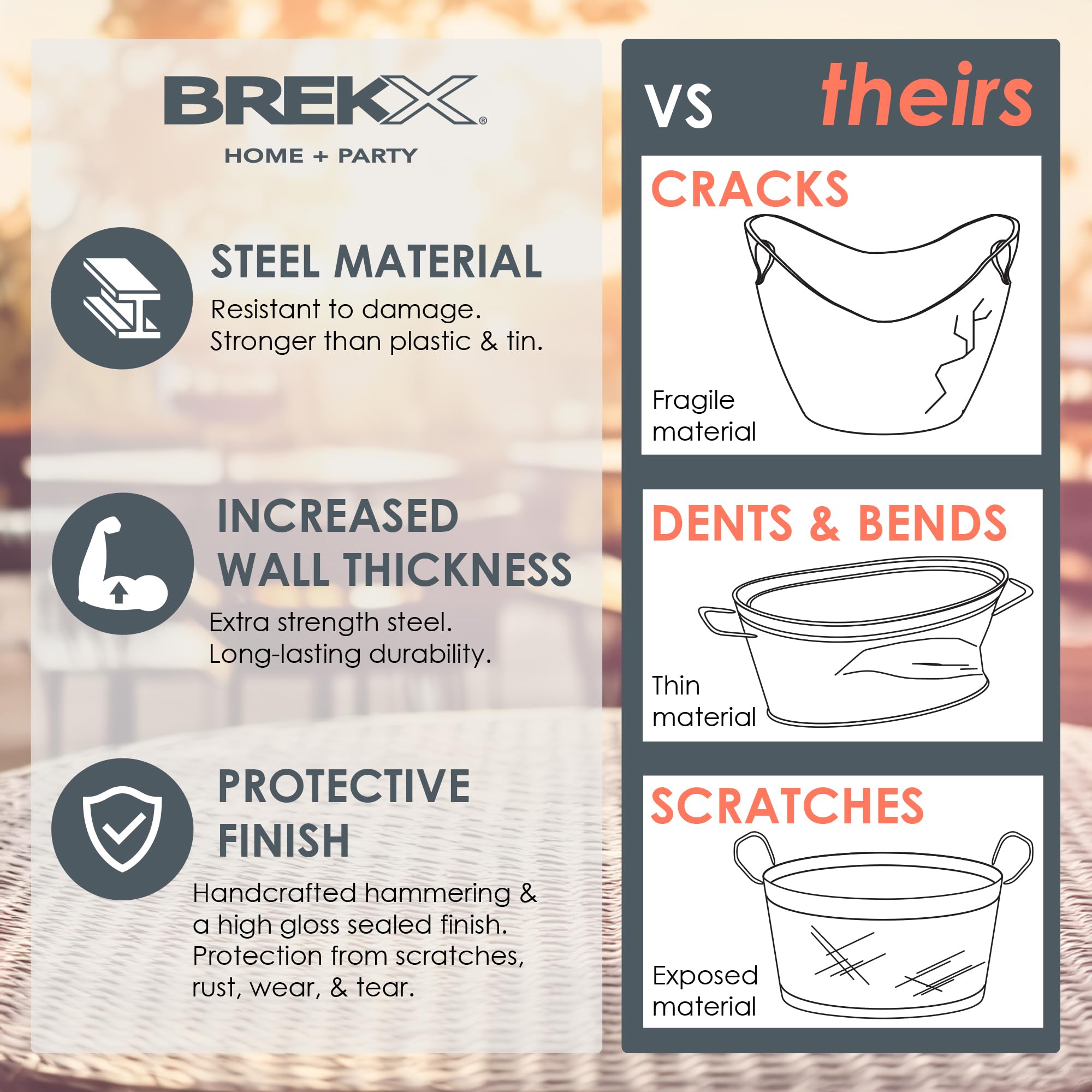 BREKX capacidad 15 cuartos, ideal para cuerdas y juguetes grandes.