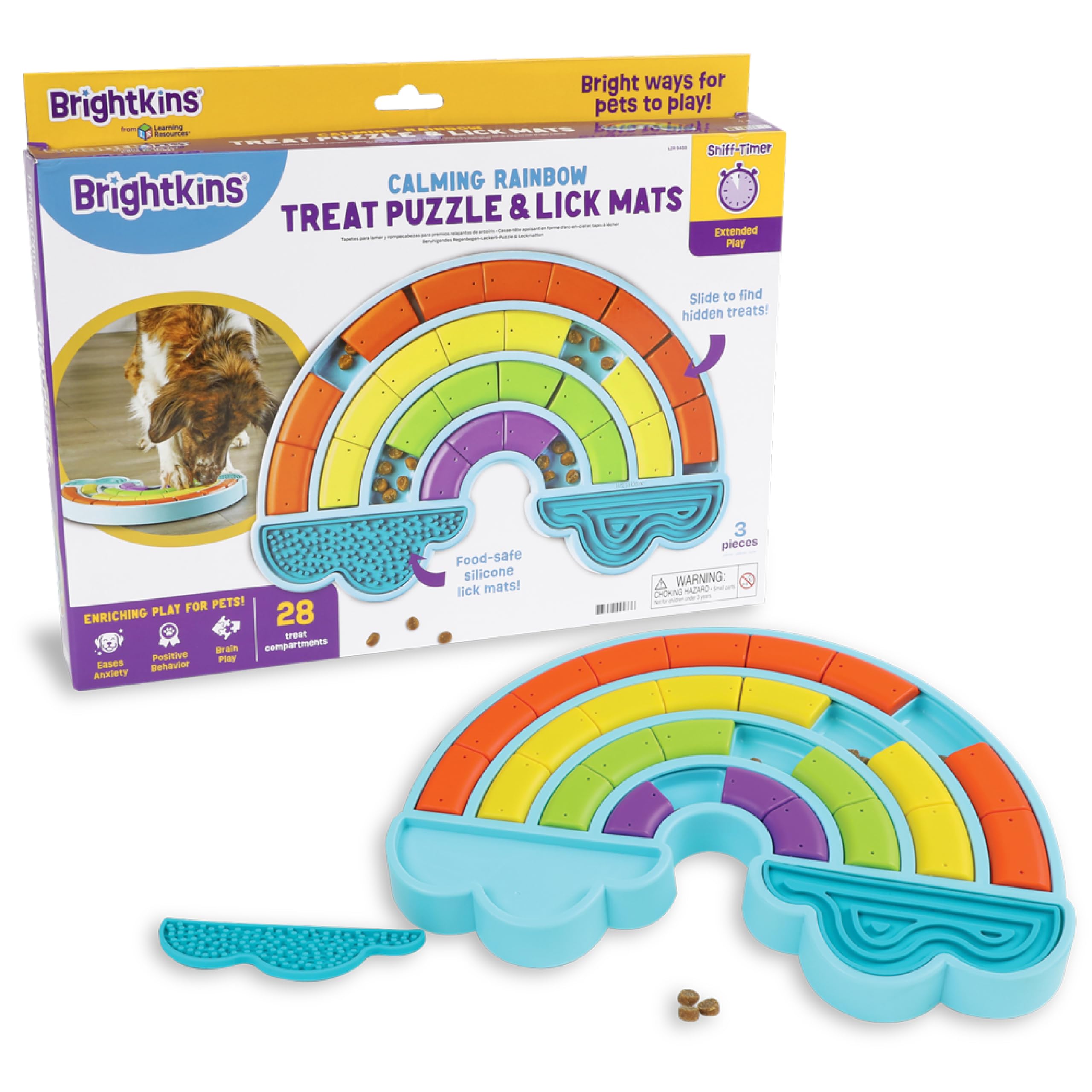 Brightkins rompecabezas arcoíris: estimulación mental y recompensa para perros al aire libre