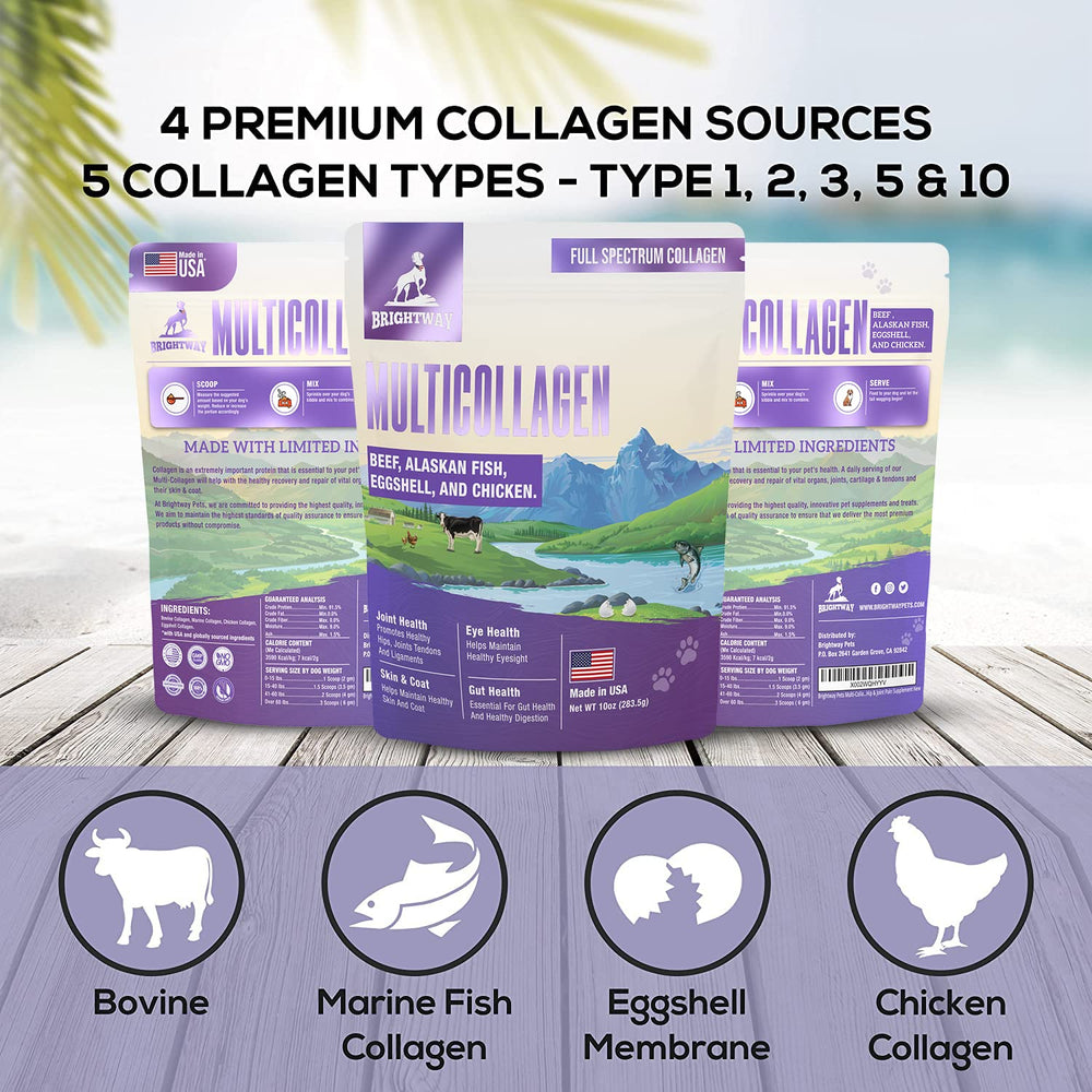 Brightway Pets etiqueta de producto destaca ingredientes premium para movilidad.